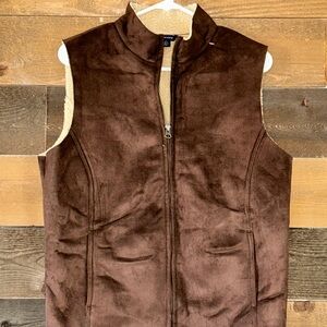 Lands' End Men's Dark Brown Sherpa-Lined Vest